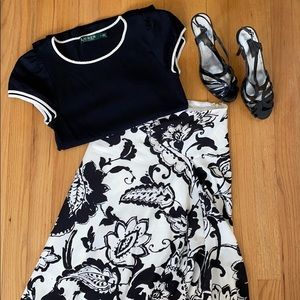 Lauren Ralph Lauren Pearl/Black Skirt